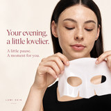 Lumi Skin styled face-mask editorial — evening ritual