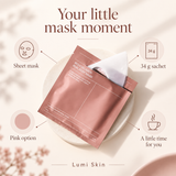 Lumi Skin styled face-mask editorial — mask moment